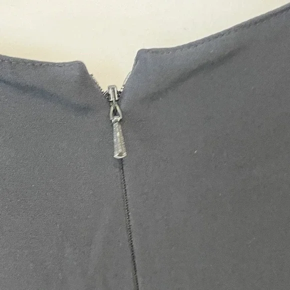 Jay Godfrey Womens Short Sleeve Mini Sheath Dress Black 8 V-Neck Zipper Trimmed - Picture 5 of 9